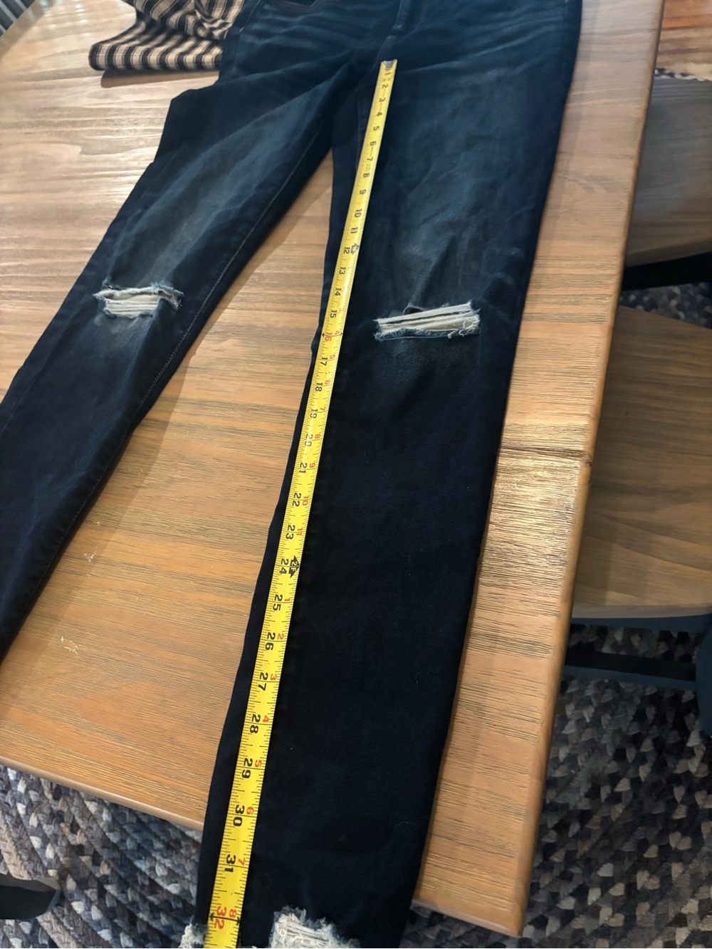 American Eagle AE Super Hi-Rise Next Level Stretch Jegging 10 X-Long Distressed - Picture 11 of 11